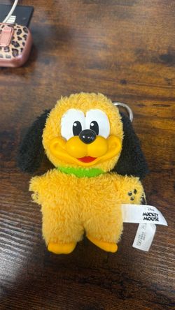 POP MART Disney Mickey Mouse Pluto Plush Keychain with Metal Key Ring 5 inches