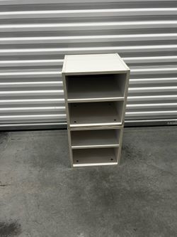 White Stackable Shelving Unit 4-Shelf