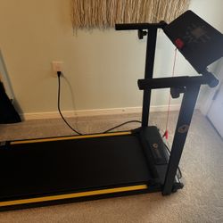 UREVO Treadmill with Desk Workstation, Walking Pad Treadmills for Home Office, Under Desk Compact