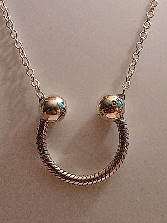 Pandora Moments Authentic Brand New Snake Horseshoe 20.4 Pendant Necklace Solid Adjustable