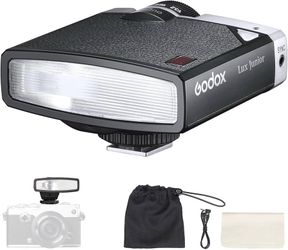 Godox Lux Junior Camera Flash Retro GN12 6000K±200K CCT S1/S2 for Photography(Like New - Everything included)