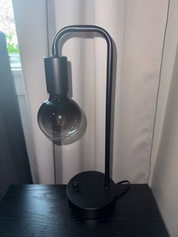 Industrial Table Lamp with Edison Bulb