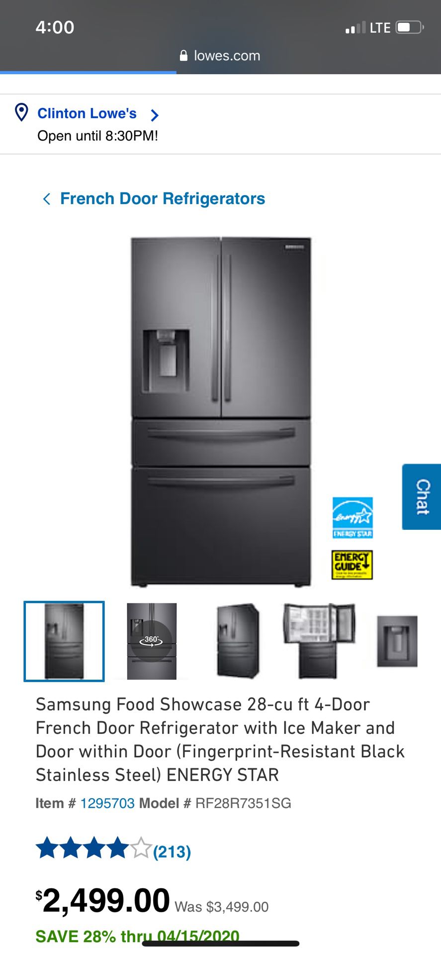 Samsung 4 Door Refrigerator