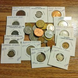 Lot of (30) World Coins- 4 Silver for Collecting
