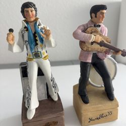 Pair of 1977 McCormick Elvis Presley Bourbon Whiskey Porcelain Bottle