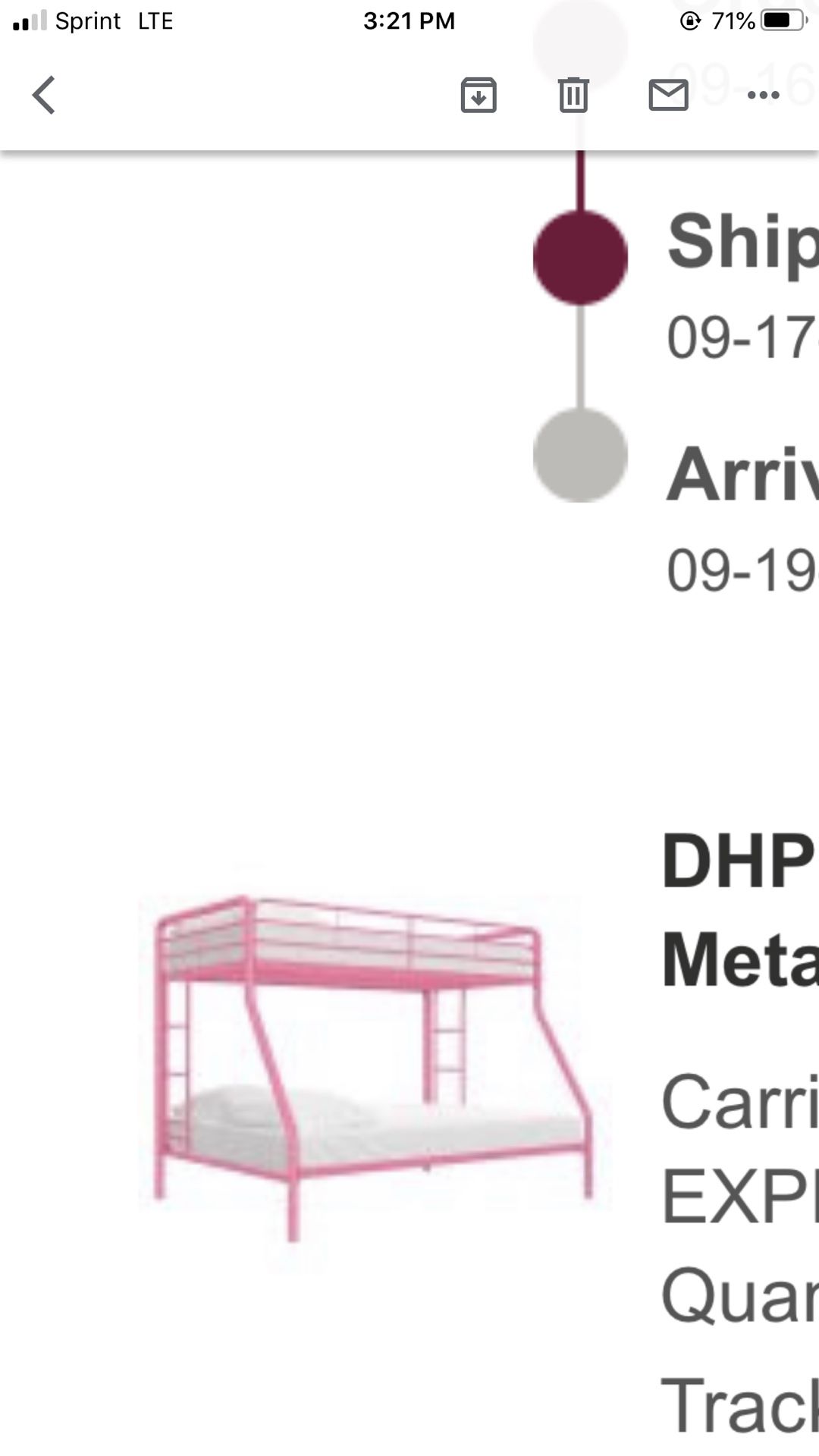 Metal bunk bed less than 1 year old