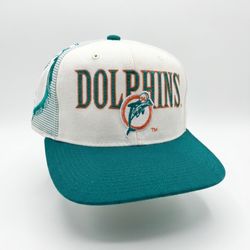 Vintage 90s Miami Dolphins Sports Specialties Shadow Snapback Hat Pro Line Wool