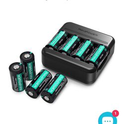 RCR123A Rechargeable Battery With a USB Cable