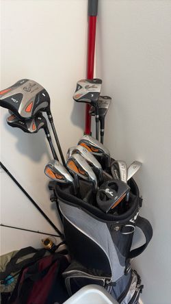 Golf clubs and golf bag