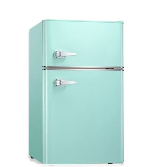 Compact Mini Refrigerator Separate Freezer, Small Fridge Double 2-Door