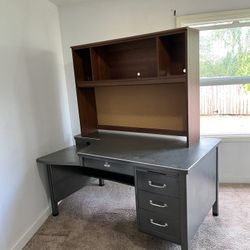 Free Steelcase  Desk w/ Bookshelf Riser
