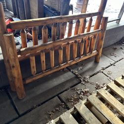 Log style headboard, footboard