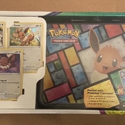 Pokemon  Cards 3-Pack Treasure Chest and 2 Poke Ball Tins From Costco