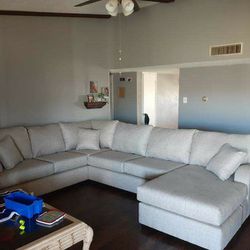 Beige Sectional Couch With Chaise Delivery Availabile 