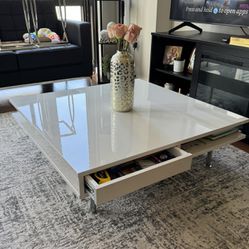 White High Gloss Square Coffee Table 