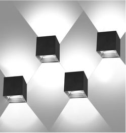 3252: New Juyace 20W 6000K LED Sconce Wall Up and Down Exterior Lighting hardwire No photocells Light Fixtures with Angle-Adjustable Square 4.7" IP65 