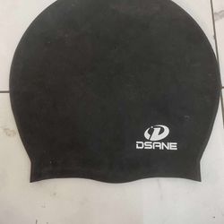 Dsane Elastomeric Solid Silicone Swim Cap - Adult / One Size - black