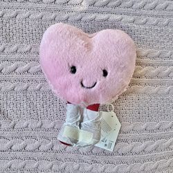 🩷 Authentic NWT Jellycat Amuseables Pink Heart Macaron Valentines