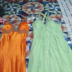 Light mint green v neck sequined and beaded prom dress