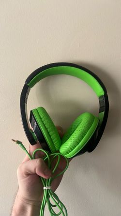Green Headphones 🎧 3.5mm audio jack Gaming headphones head phones headet NO Mic, xbox ps4 ps5 playstation PC