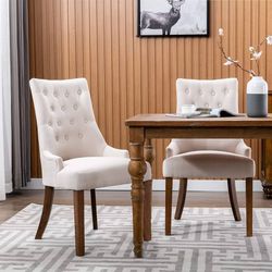 Wingback Upholstered Dining Chairs With Button. Set Of 2. 3 Colors. Chancy’s Furniture and Homegoods Discount Store address:  2001 Williams Dr. Unit 4