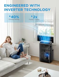 Midea Duo 12,000 BTU (10,000 BTU SACC) High Efficiency Inverter Portable AC – NEW