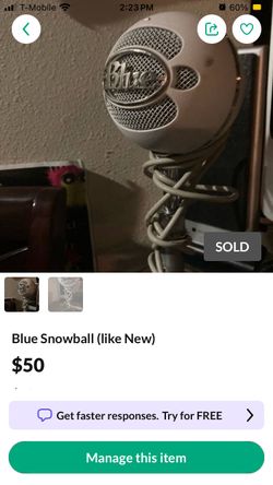 Blue Snowball (like New)