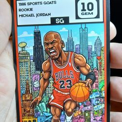 Michael Jordan 1986 art cartoonist card