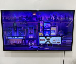 TCL 43” Smart LED TV – With A Wall mount– Great Condition