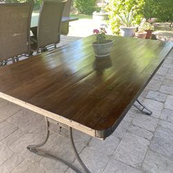 Wood And Metal Kitchen Table/Desk