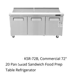 Commercial 3 Doors Cooler Salad Bar Good Working 