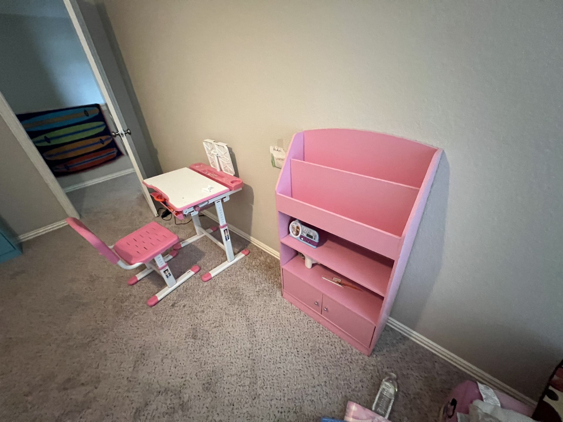 Kids Desk Chair And Book Shelve