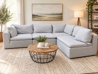Joybird Bryant Sectional – Large L-Shaped Sofa – Light Gray