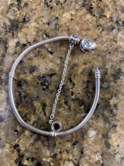 Pandora bracelet heart closure and safety chain
