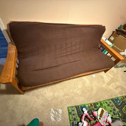 Wood futon bed w/ mattress