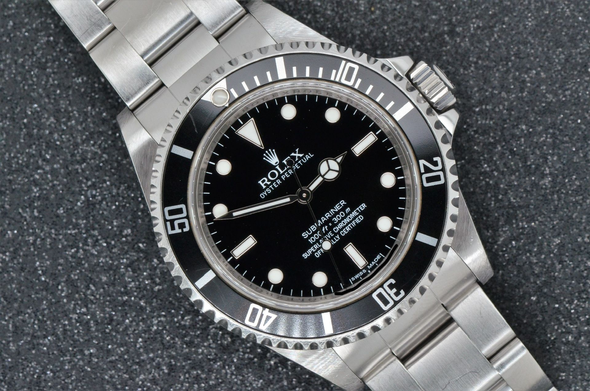 Rolex Submariner No Date 4 Linear Dial Rehaut 14060m Watch for Sale in