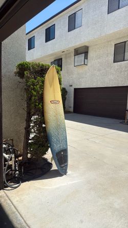 Vintage hard top bessel surfboard, damaged