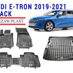 Floor Mats For Audi E-Tron 2019-2021 Hybrid Electric SUV FULL SET RUBBER LINERS