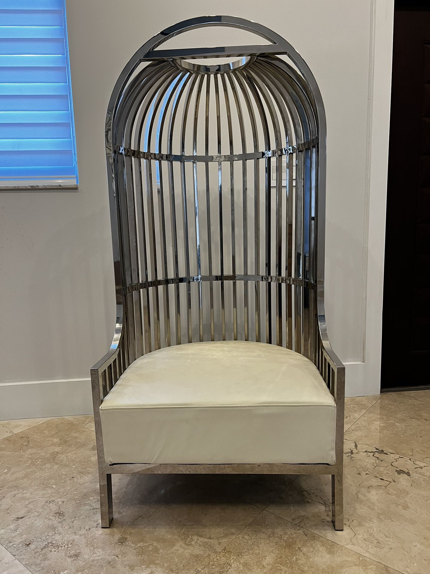 Silver Metal Birdcage Chair