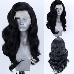 Lace Front Wavy Long Hair Wig Synthetic Glueless 