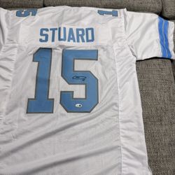 Grant Stuard Signed Autograph Custom Jersey- JSA Coa- Detroit Lions