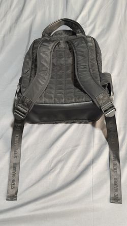 Steve Madden Quilted Black Nylon Backpack Laptop Travel Bag