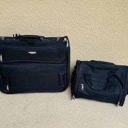 2 Pieces Fabric Luggage Suitcases $10 for both together 