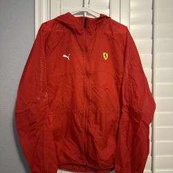 VTG Y2K 2000s RED PUMA FERRARI WINDBREAKER SIZE L