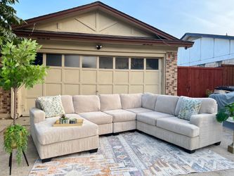 U-Shaped Beige Sectional Sofa - Delivery Available