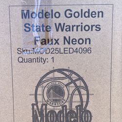 Warriors Faux Neon Led Sign 