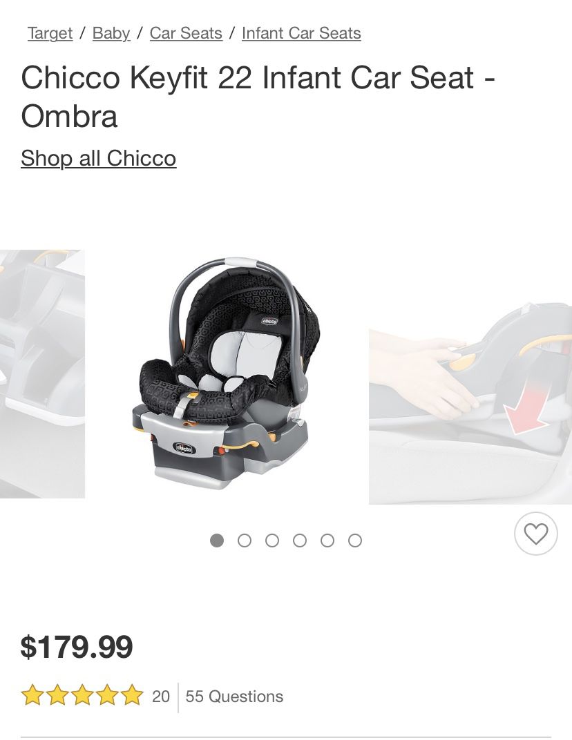 Chicco key fit car seat, snap in stroller and 2 bases ($384 value)