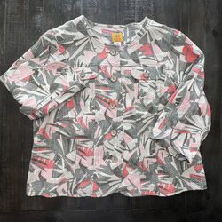 Ruby Rd. Women’s Colorful Cotton Blend Button Up Jacket size 18W