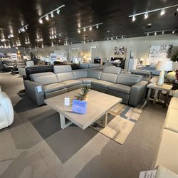 Grey Power Reclining Sectional