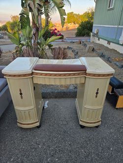 Vintage Marble Nail Tech Desk